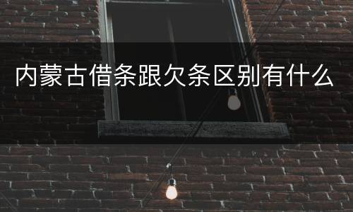 内蒙古借条跟欠条区别有什么