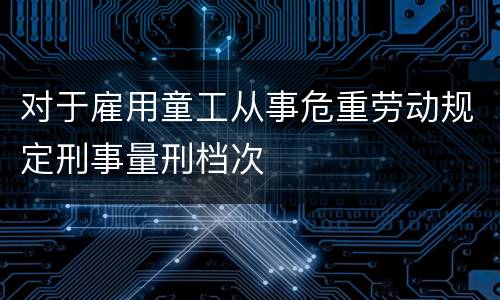 对于雇用童工从事危重劳动规定刑事量刑档次