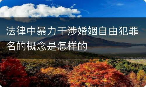 法律中暴力干涉婚姻自由犯罪名的概念是怎样的
