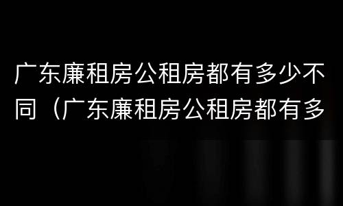 广东廉租房公租房都有多少不同（广东廉租房公租房都有多少不同的房子）