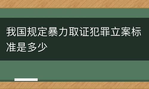 我国规定暴力取证犯罪立案标准是多少