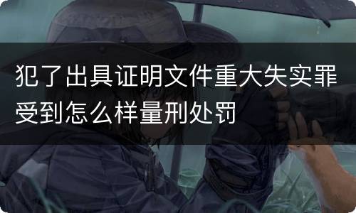 犯了出具证明文件重大失实罪受到怎么样量刑处罚