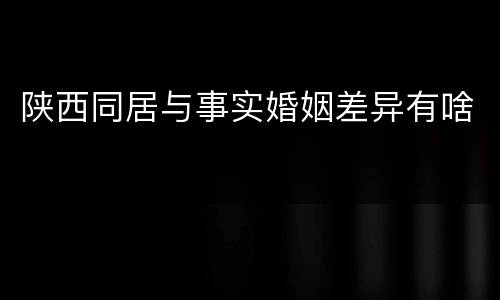 陕西同居与事实婚姻差异有啥