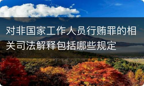 对非国家工作人员行贿罪的相关司法解释包括哪些规定