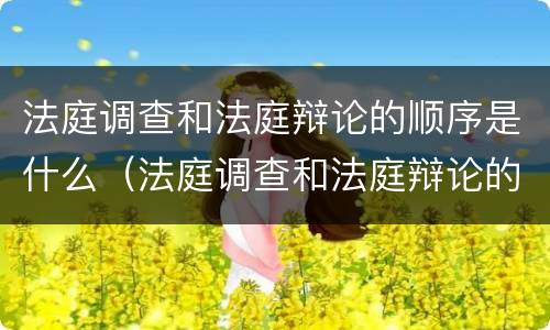 法庭调查和法庭辩论的顺序是什么（法庭调查和法庭辩论的顺序是什么意思）