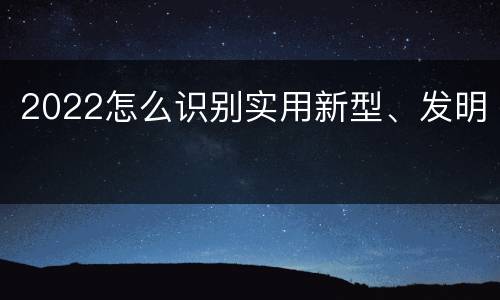 2022怎么识别实用新型、发明