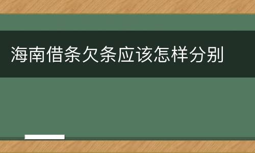 海南借条欠条应该怎样分别
