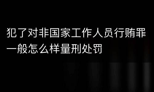 犯了对非国家工作人员行贿罪一般怎么样量刑处罚