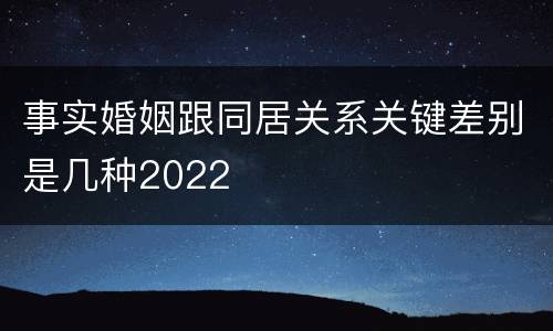 事实婚姻跟同居关系关键差别是几种2022