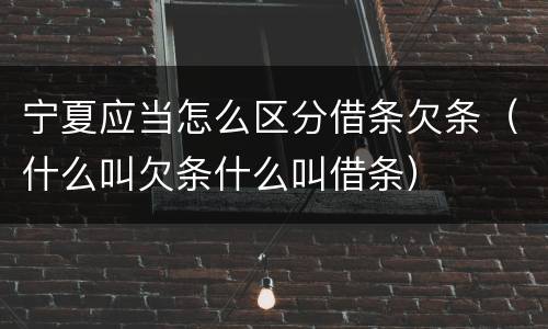 宁夏应当怎么区分借条欠条（什么叫欠条什么叫借条）