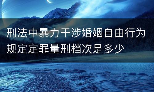 刑法中暴力干涉婚姻自由行为规定定罪量刑档次是多少