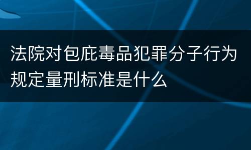 法院对包庇毒品犯罪分子行为规定量刑标准是什么
