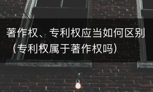 著作权、专利权应当如何区别(专利权属于著作权吗)