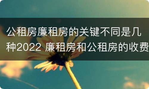 公租房廉租房的关键不同是几种2022 廉租房和公租房的收费标准