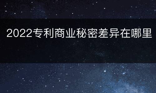 2022专利商业秘密差异在哪里