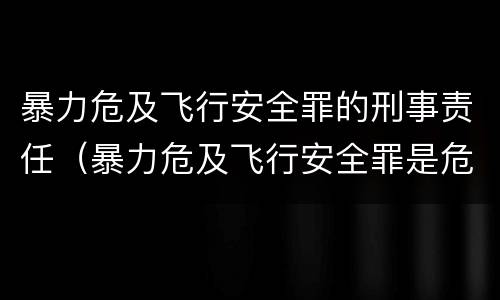 暴力危及飞行安全罪的刑事责任（暴力危及飞行安全罪是危险犯吗）