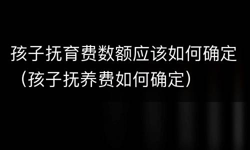 孩子抚育费数额应该如何确定（孩子抚养费如何确定）