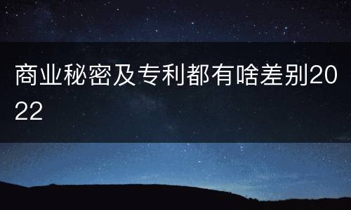 商业秘密及专利都有啥差别2022