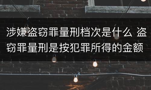 涉嫌盗窃罪量刑档次是什么 盗窃罪量刑是按犯罪所得的金额量刑吗