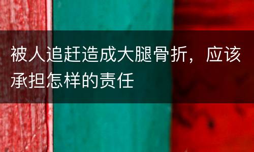 被人追赶造成大腿骨折，应该承担怎样的责任
