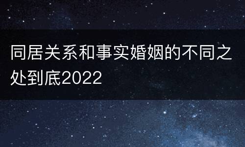同居关系和事实婚姻的不同之处到底2022