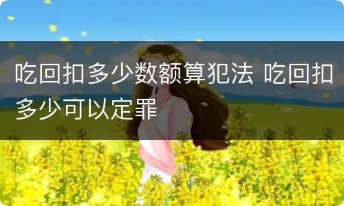吃回扣多少数额算犯法 吃回扣多少可以定罪