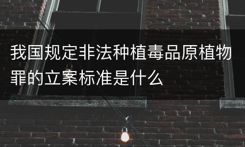 我国规定非法种植毒品原植物罪的立案标准是什么