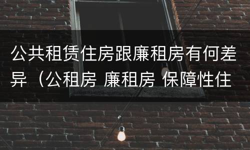 公共租赁住房跟廉租房有何差异（公租房 廉租房 保障性住房区别）