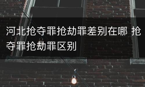 河北抢夺罪抢劫罪差别在哪 抢夺罪抢劫罪区别