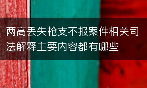 两高丢失枪支不报案件相关司法解释主要内容都有哪些