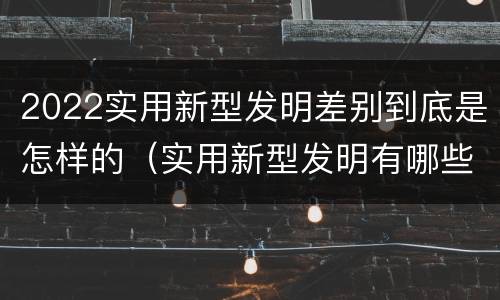 2022实用新型发明差别到底是怎样的（实用新型发明有哪些）