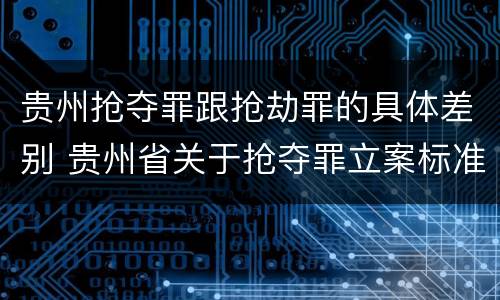 贵州抢夺罪跟抢劫罪的具体差别 贵州省关于抢夺罪立案标准