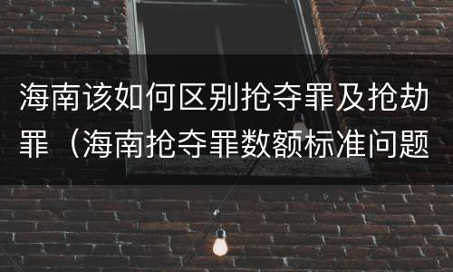 海南该如何区别抢夺罪及抢劫罪（海南抢夺罪数额标准问题的规定）