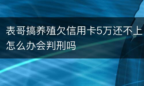 表哥搞养殖欠信用卡5万还不上怎么办会判刑吗