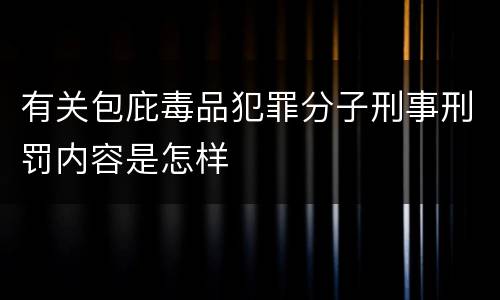 有关包庇毒品犯罪分子刑事刑罚内容是怎样
