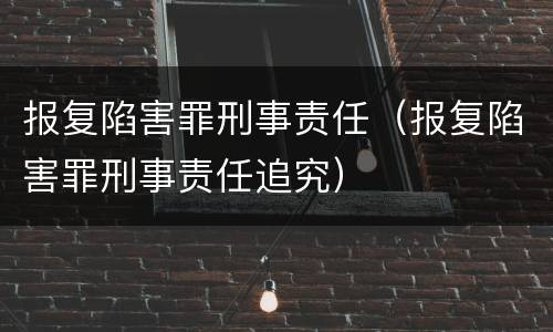报复陷害罪刑事责任（报复陷害罪刑事责任追究）