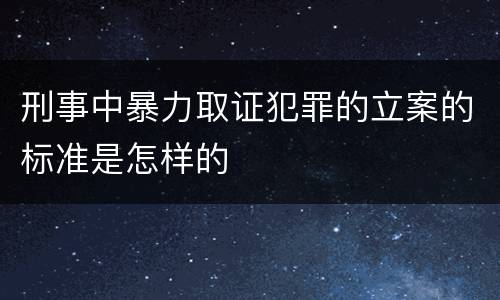 刑事中暴力取证犯罪的立案的标准是怎样的