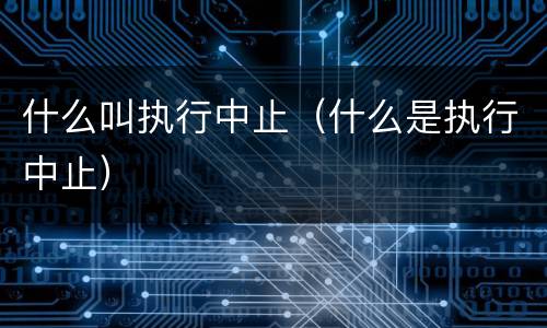 什么叫执行中止（什么是执行中止）