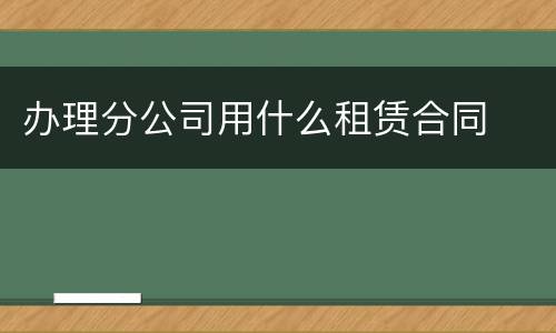 办理分公司用什么租赁合同
