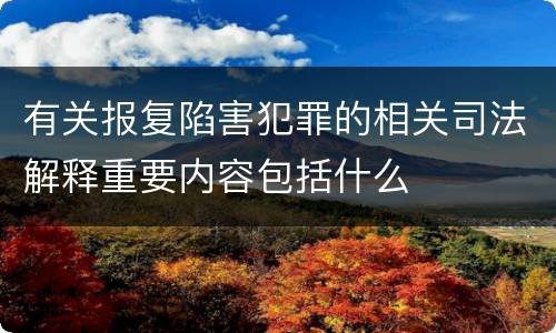 有关报复陷害犯罪的相关司法解释重要内容包括什么