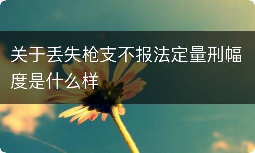 关于丢失枪支不报法定量刑幅度是什么样