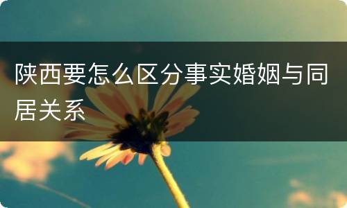 陕西要怎么区分事实婚姻与同居关系