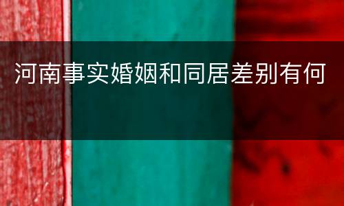 河南事实婚姻和同居差别有何