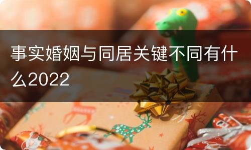 事实婚姻与同居关键不同有什么2022