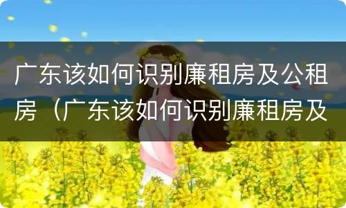 广东该如何识别廉租房及公租房（广东该如何识别廉租房及公租房呢）