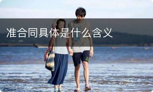 准合同具体是什么含义