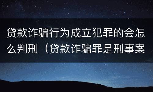 贷款诈骗行为成立犯罪的会怎么判刑（贷款诈骗罪是刑事案件吗）