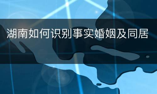 湖南如何识别事实婚姻及同居
