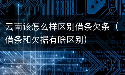 云南该怎么样区别借条欠条（借条和欠据有啥区别）