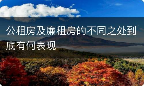 公租房及廉租房的不同之处到底有何表现
